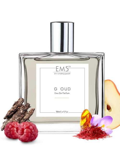 EM5™ G Oud Unisex Perfume | Eau De Parfum Spray for Men & Women | Rose Oud Amber Fragrance Accords | Luxury Gift for Him / Her | Sizes Available: 50 ml / 15 ml