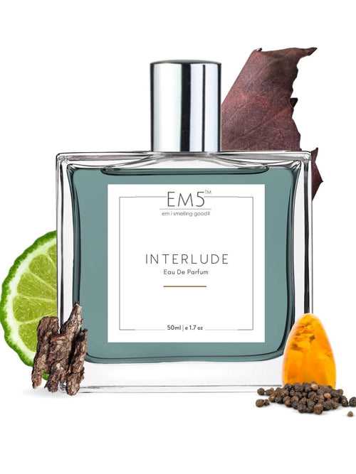 EM5™ Interlude Perfume for Men | Eau de Parfum Spray | Amber Smoky Woody Fragrance Accords | Luxury Gift for Him | Sizes Available: 50 ml / 15 ml