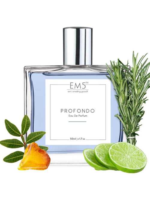 EM5™ Profondo Perfume for Men | Eau De Parfum Spray | Aromatic Marine Citrus Fragrance Accords | Luxury Gift for Men | Sizes Available: 50 ml / 15 ml