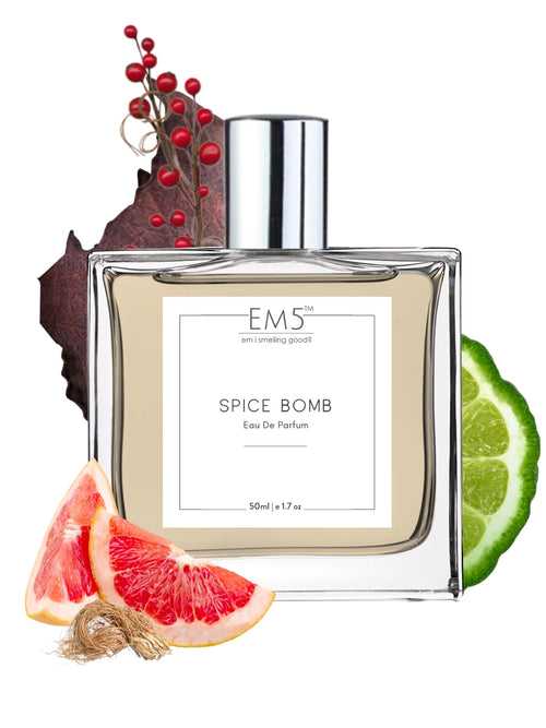 EM5™ Spice Bomb Perfume for Men | Warm Spicy Cinnamon Tobacco Fragrance Accords | Eau De Parfum Spray | Luxury Gift for Him | Sizes Available: 50 ml / 15 ml