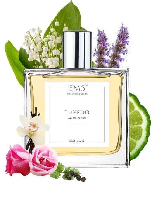 EM5™ Tuxedo Unisex Perfume | Patchouli Amber Fresh Spicy Fragrance Accords | Eau de Parfum Spray for Men & Women | Luxury Gift for Him / Her | Sizes Available: 50 ml / 15 ml