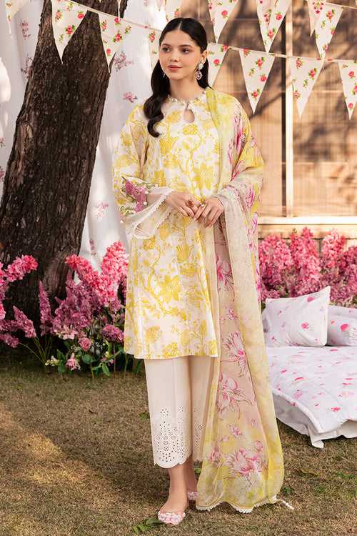 IVORY GARLAND-3 PIECE EMBROIDERED LAWN SUIT