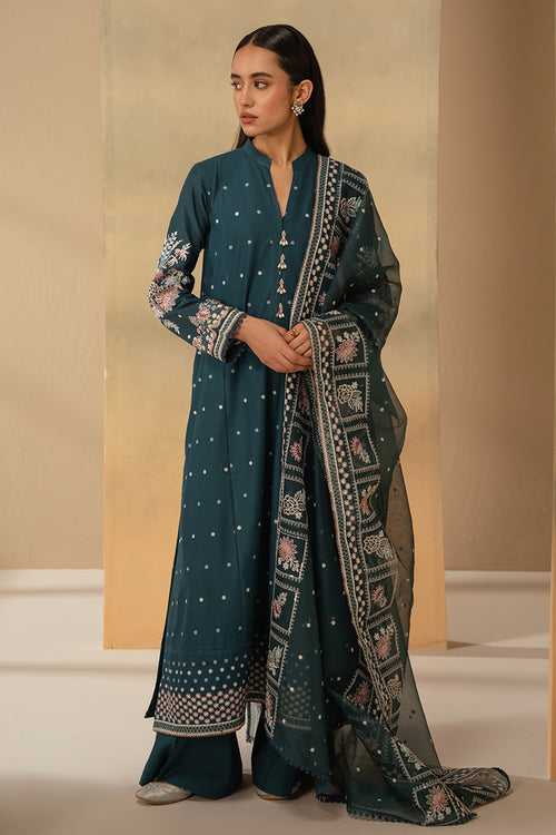 MIDNIGHT BLOOM-3 PIECE EMBROIDERED LAWN SUIT