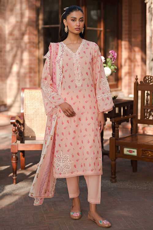 PEACH GLAM-3 PIECE EMBROIDERED LAWN SUIT