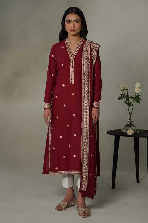 AUTUMN FALL-2 PIECE (SHIRT & DUPATTA)