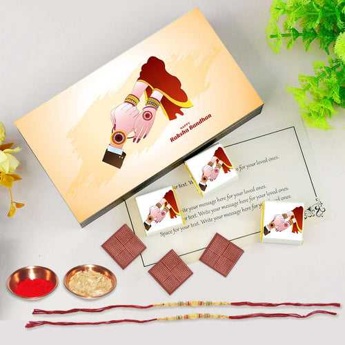 Sisterly Love Rakhi Knotting Keepsake  theme chocolate gift box