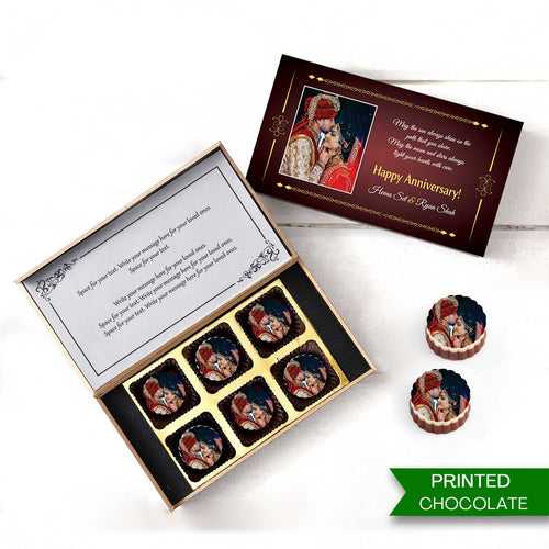 Photo Printed on Chocolates and Box with Delicate Border Design | Choco ManualART