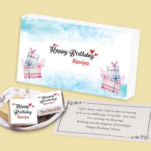Gift Theme Name Printed Chocolate gift for Birthday