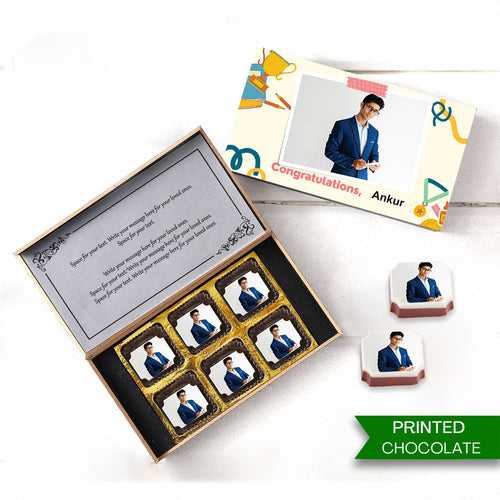 Congratulations Gift Idea | Buy Personalised Chocolate with Photo Name Messages Print on them