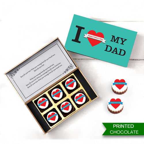 I love my Dad Personalised Chocolates gift cyan color Box