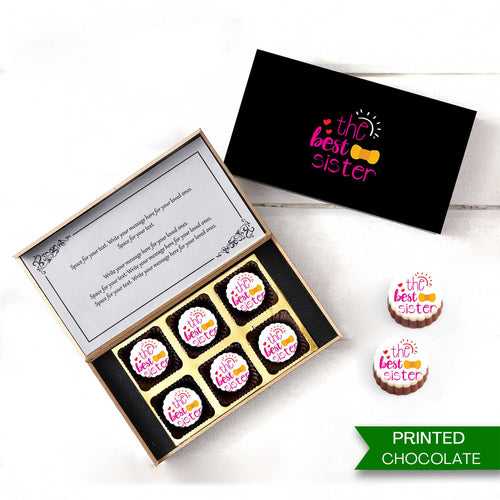 The Best Sister Premium Personalised Printed Chocolate Gifts | Choco ManualART