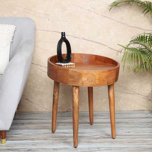 Solid Wood Orbital Accent Table