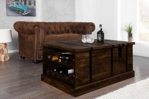 Solid Wood Country Wine Box Bar Walnut