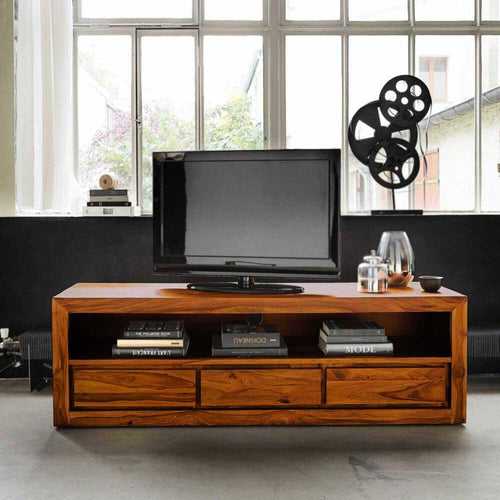 Solid Wood Voted Plasma Tv unit Grand Honey