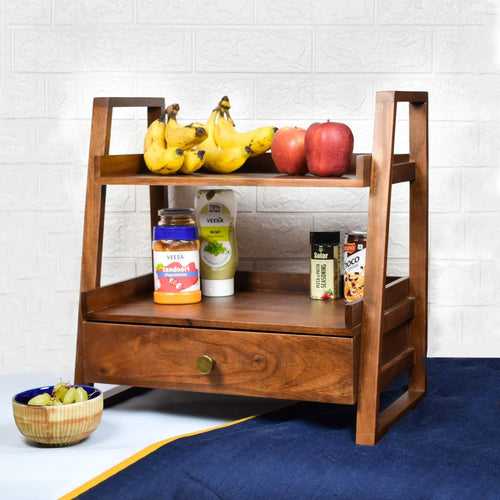 Solid Wood Versatile Organizer with Drawer