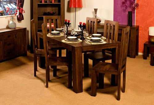 Solid Wood Romeo Dining Set C 6 Seater with Chairs