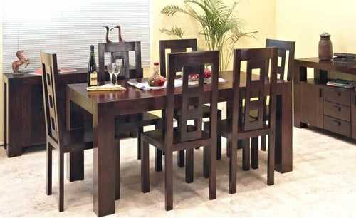 Solid Wood Romeo Dining Set B 6 Seater with Chairs