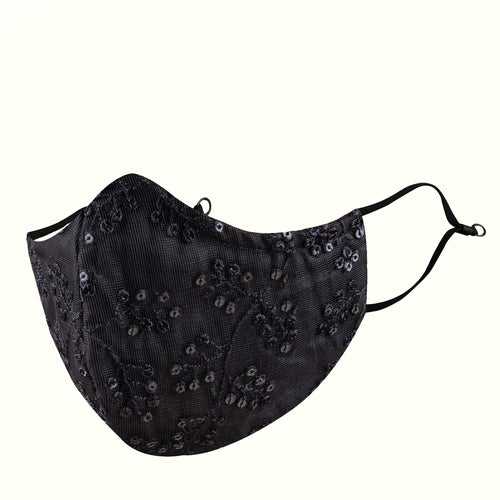 Black Sequined Adults Aero Mask