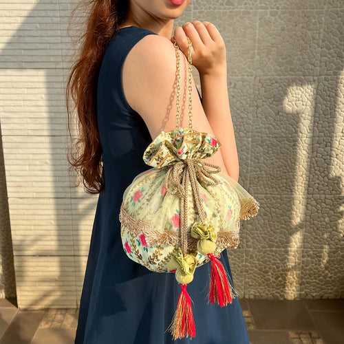 Sitabo Pastel Green Potli Bag