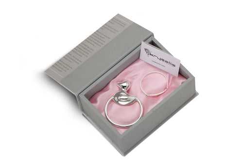 Silver Gift Set for Baby - Hamper with ID Bracelet and Duck Ring Rattle