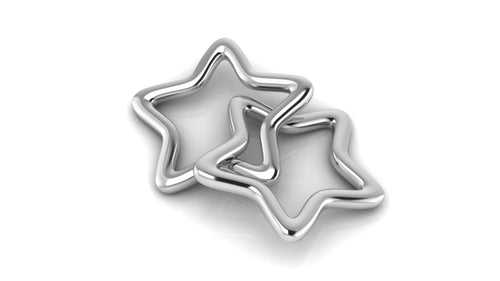 Silver Plated Star Ring Baby Rattle