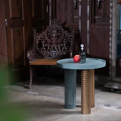 Elan Marrakesh Round Metal Side Table (Moss Green)