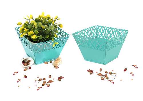 Elan Rhythm Planter, Pot for Balcony-(Aqua, Set of 2)