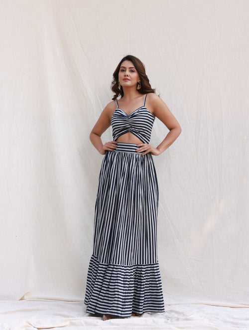 Stripped patterned maxi dress