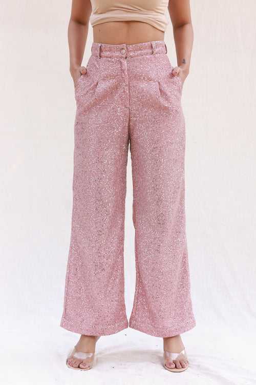 Sequins straight loose pants