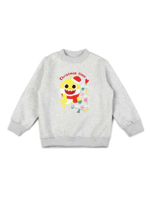 Christmas Time Baby Shark Warm Fleece Kids Sweatshirt