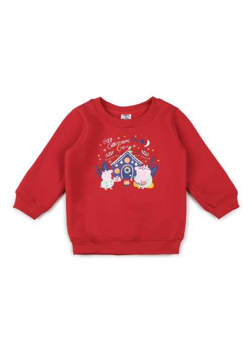 Peppa Cosy Christmas Print Cotton Fleece Kids Sweatshirt Set
