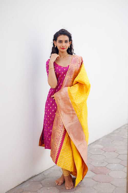 IMD - Aakruti Magenta & Yellow