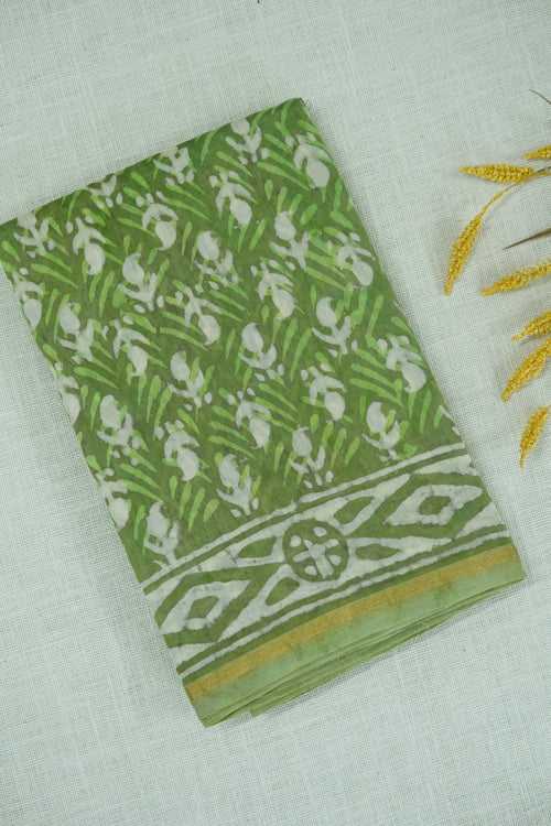 Green Printed Chettinad Cotton Saree