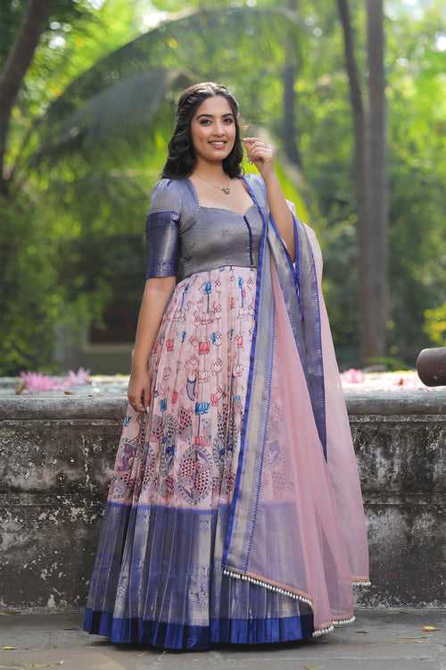 Kalamkari Banarasi Silk Dress(FW)