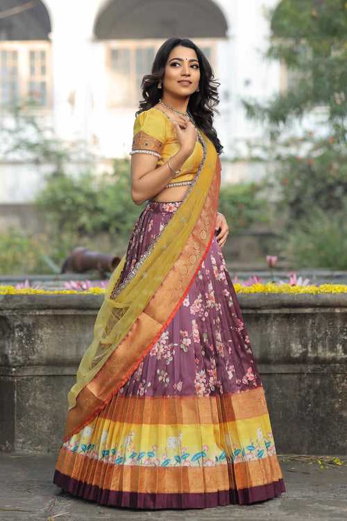 Yellow Banarasi Silk Lehenga Set (FW)