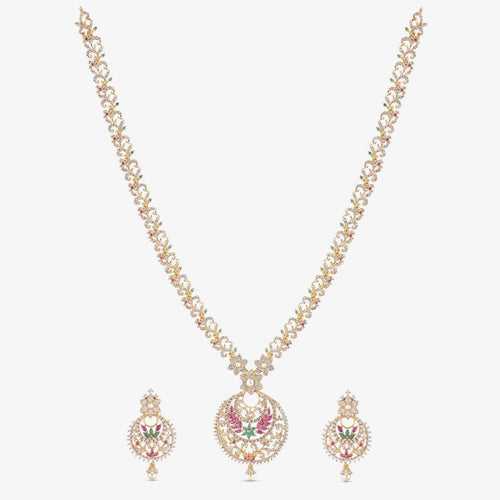 Tiah Nakshatra CZ Long Necklace Set