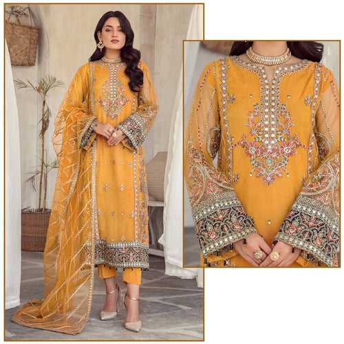 Bil09 Soft Organza Designer Heavy Embroidered Party Wear Pakistani Salwar Suit