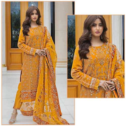 Bil27A Designer Heavy Embroidered Organza Party Wear Pakistani Salwar Kameez