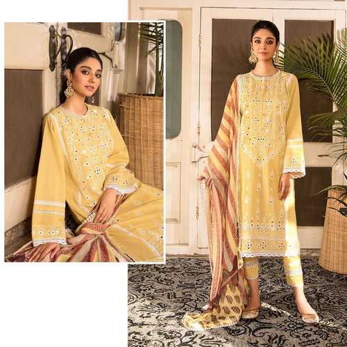 Yellow Cotton Pakistani Suits Salwar Kameez