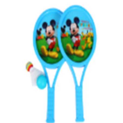 DISNEY MICKEY KIDS PLASTIC BADMINTON/TENNIS RACKET SET (PAIR) - BLUE by MESUCA