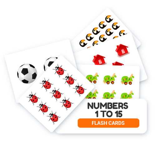 Numbers 1 to 15 Flash Cards