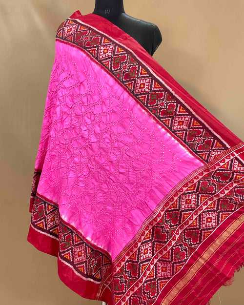 Red & Pink Bandhani Patola Dupatta