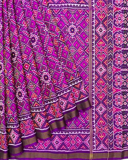 Purple & Pink Manekchowk Patola Saree
