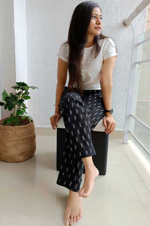 Black ikat pants