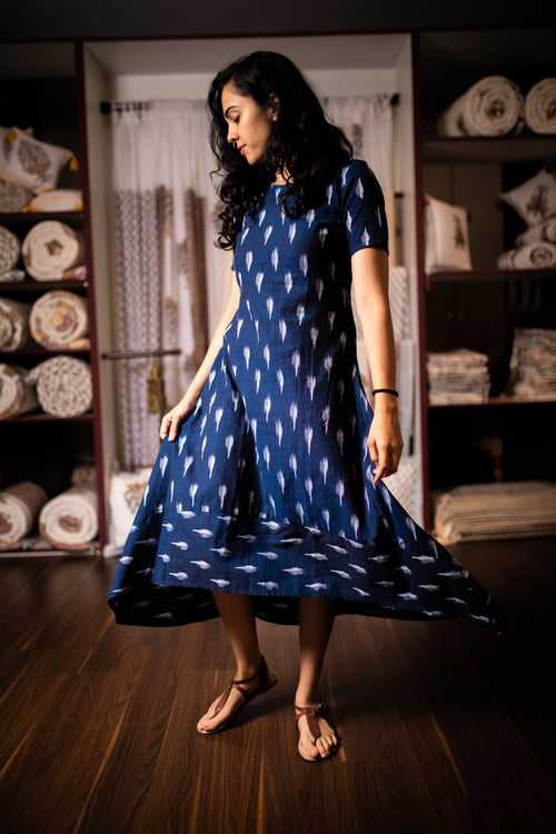 Rumi high low Ikat dress