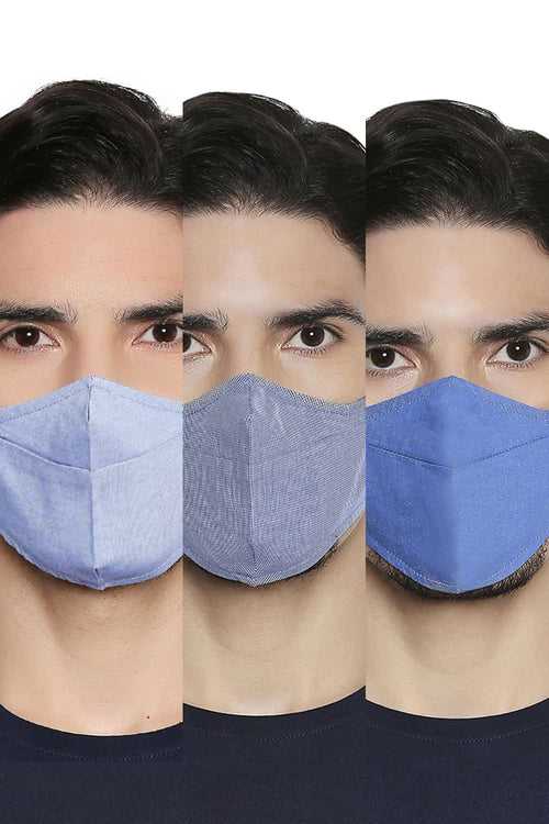 Basics Unisex Reusable Structure Mask Pack Of Three