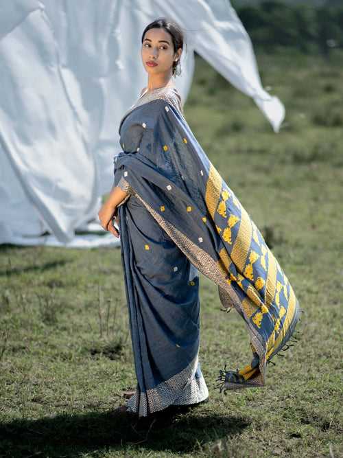 Indigo Eri Silk Saree