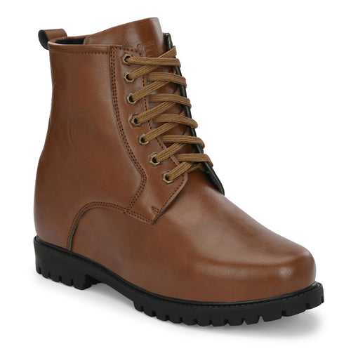 Eego Italy 3 Inch Hidden Height Increasing Casual Outdoor Boot in Eva Sole. Height Elevator Boots HT-3-TAN