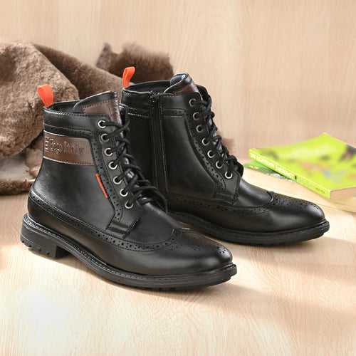 Eego Italy Saddle Brogue Side Zipper Boots