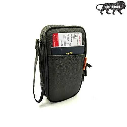 Dual Layer Travel Kit Passport Bag Gadget Organiser with Trolley Handle Strap